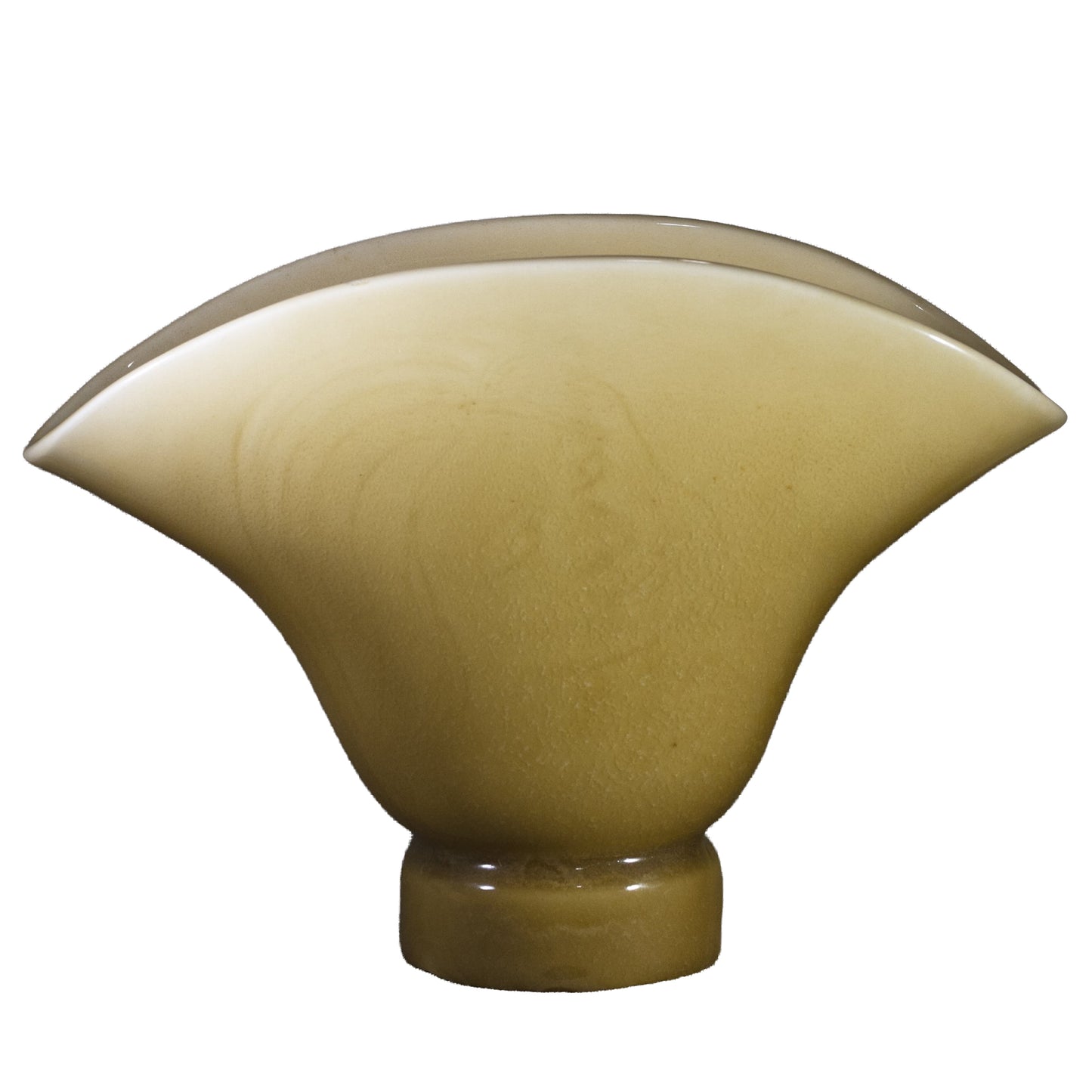 Rookwood Pottery Fan Vase #6839 – Incised Girl Portrait, Butterscotch Crackle Glaze, Cincinnati, 1944