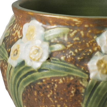 Jarrón Roseville Jonquil de doble asa de 4¼″ – Cerámica artística americana Art Déco – Circa 1931