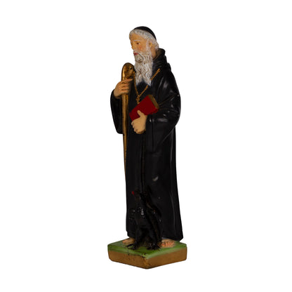 Vintage Saint Benedict of Nursia Painted Plaster Statue – 11 ¼″