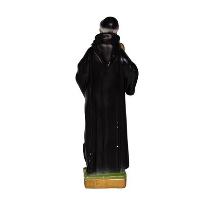 Vintage Saint Benedict of Nursia Painted Plaster Statue – 11 ¼″