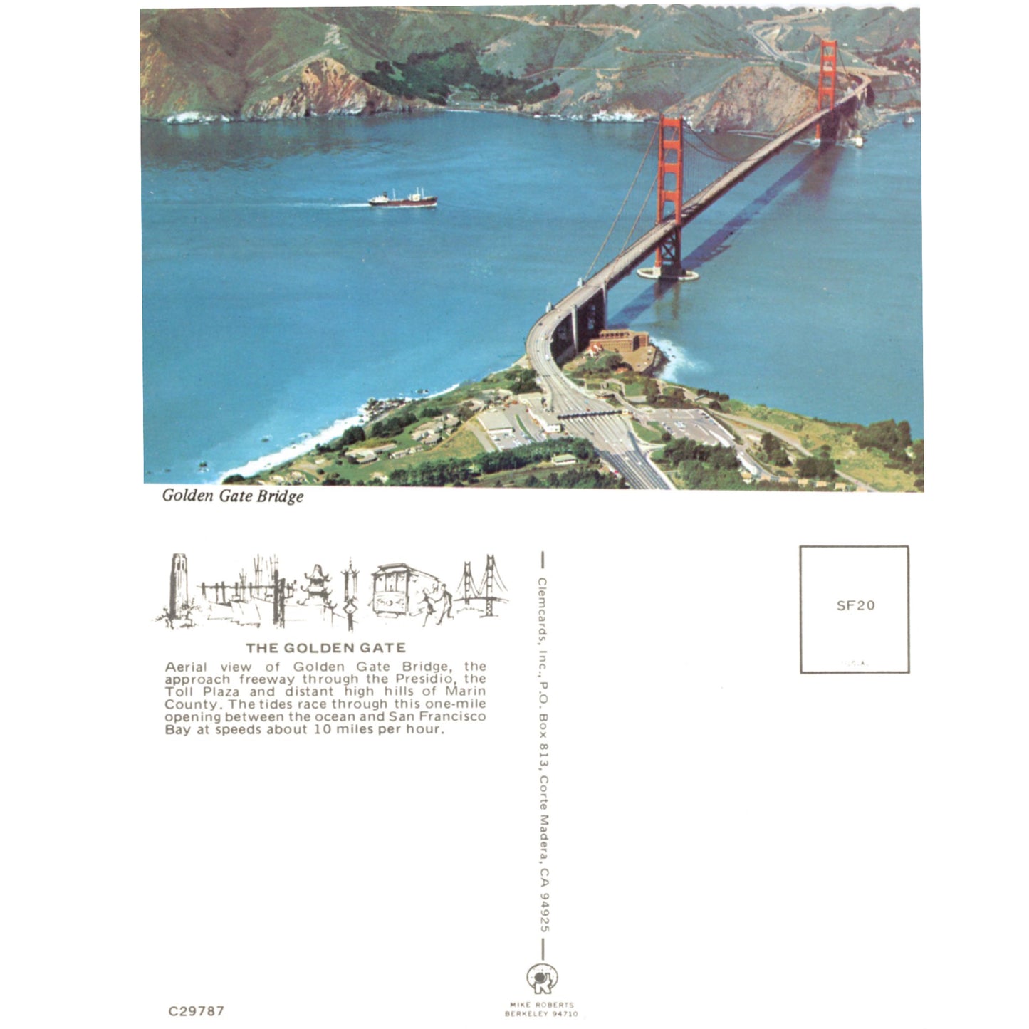 Golden Gate Bridge – San Francisco Chrome Postcard C29787 Front and Back