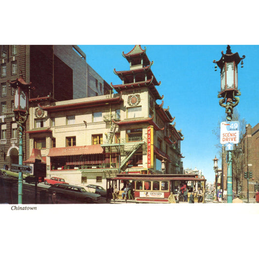 Grant Avenue California Street San Francisco Chinatown Cable Car Postcard