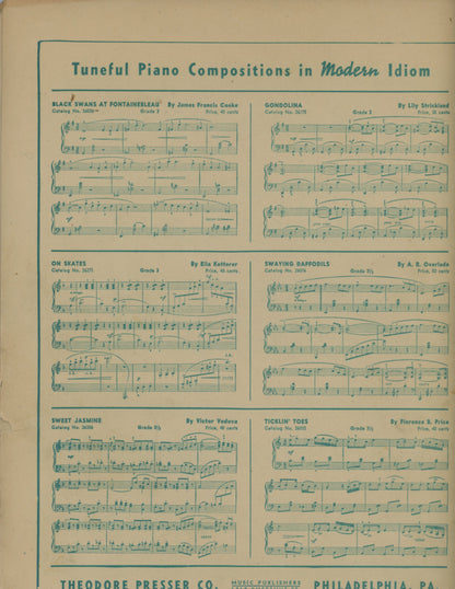 AIR PATROL March for Piano Vintage Sheet Patriotic Music by Robert Hellard ©1945 Back