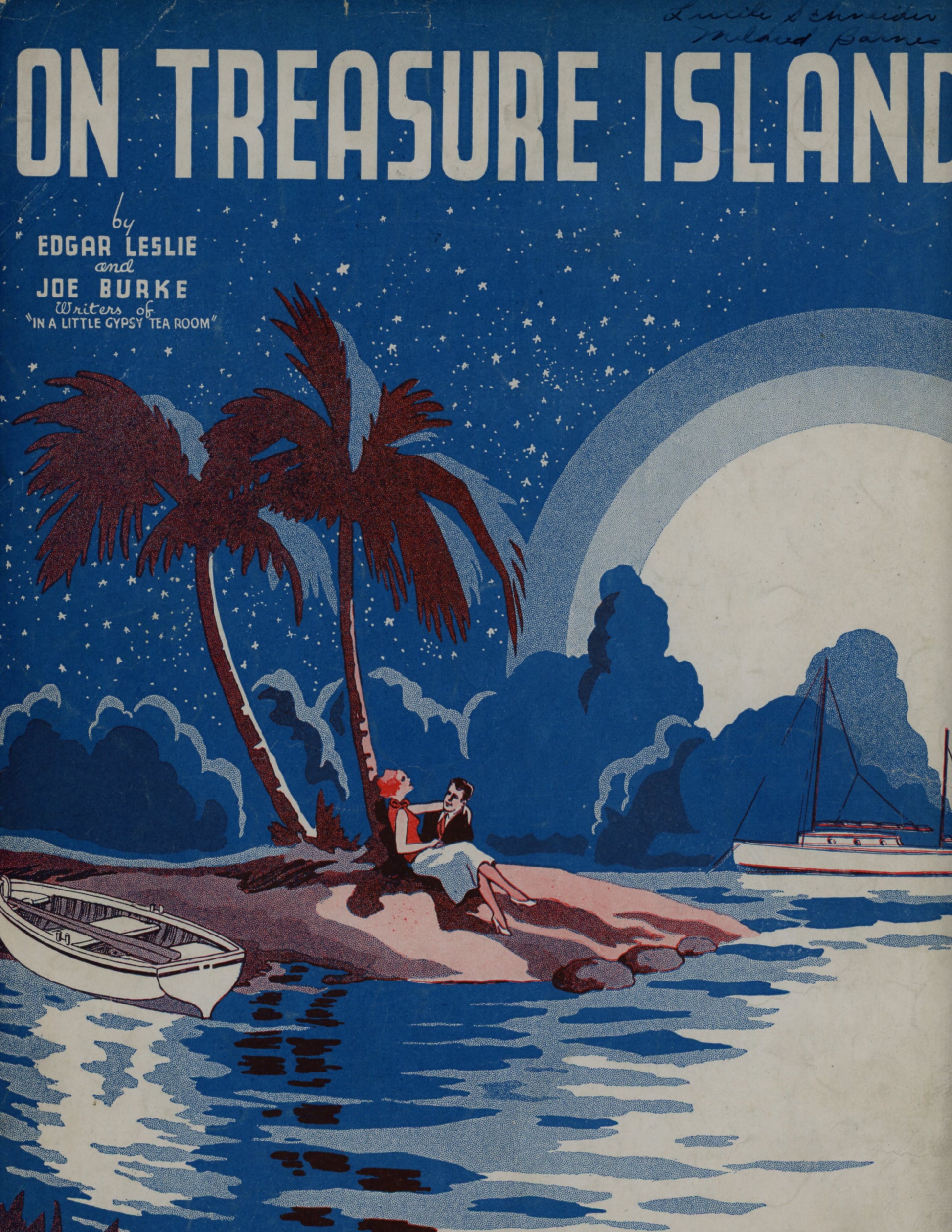 ON TREASURE ISLAND by Edgar Leslie & Joe Burke Score & Lyrics Sheet Music ©1938