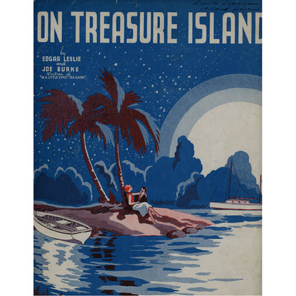 ON TREASURE ISLAND by Edgar Leslie & Joe Burke Score & Lyrics Sheet Music ©1938