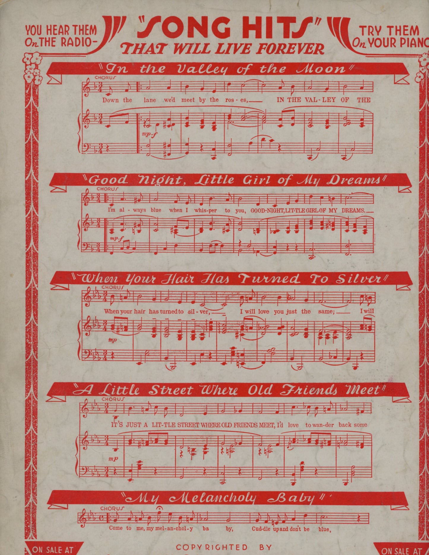 ON TREASURE ISLAND by Edgar Leslie & Joe Burke Score & Lyrics Sheet Music ©1938