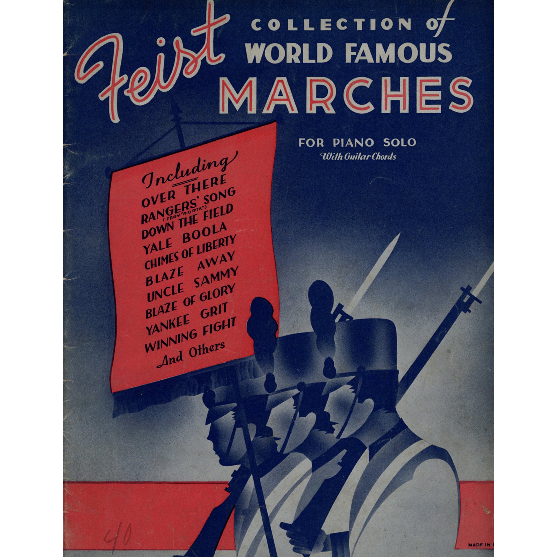 FEIST COLLECTION OF WORLD FAMOUS MARCHES Piano Sheet Music ©1936