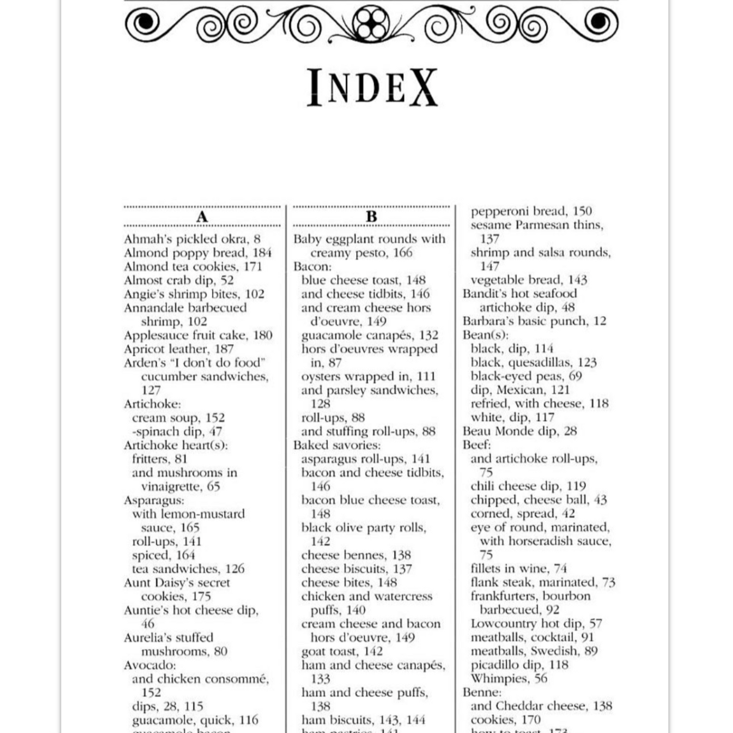 PARTY RECEIPTS from the Junior League of Charleston: Hors D'Oeuvres, Savories, Sweets ©1993