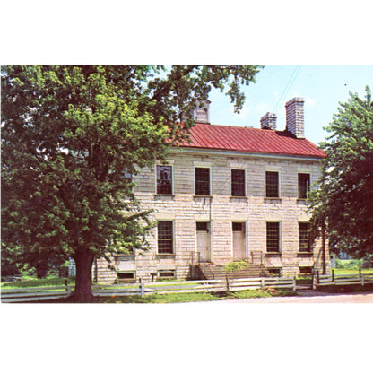 Shaker Village Pleasant Hill Front View Family Dwelling House Chrome Postcard