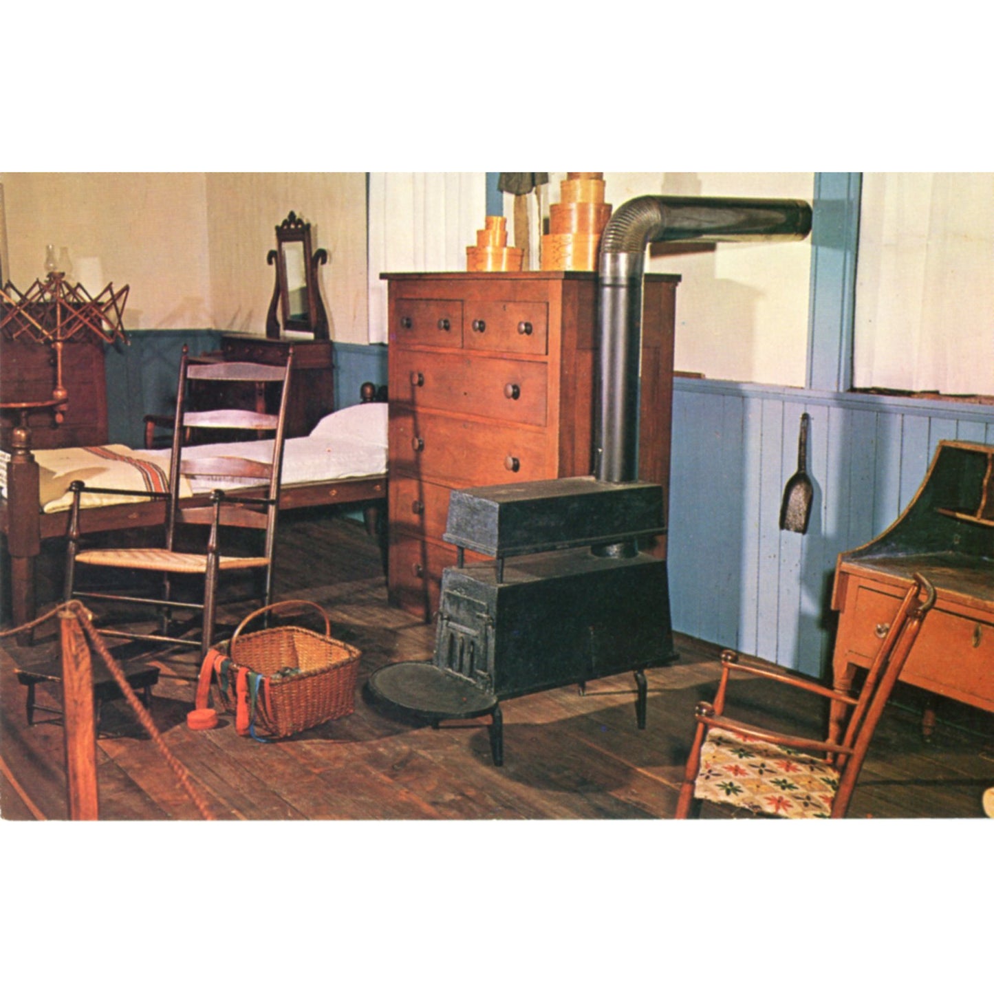 Shaker Museum Auburn Kentucky Sisters Retiring Room Chrome Postcard Front