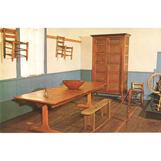 Shaker Museum Auburn Kentucky Trestle Table Chrome Postcard Front