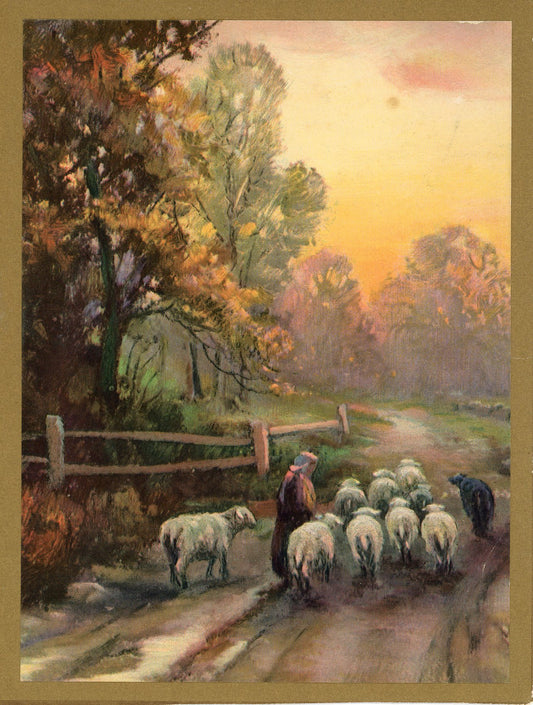 Vintage 1940s Calendar Print SHEPHERD SCENE