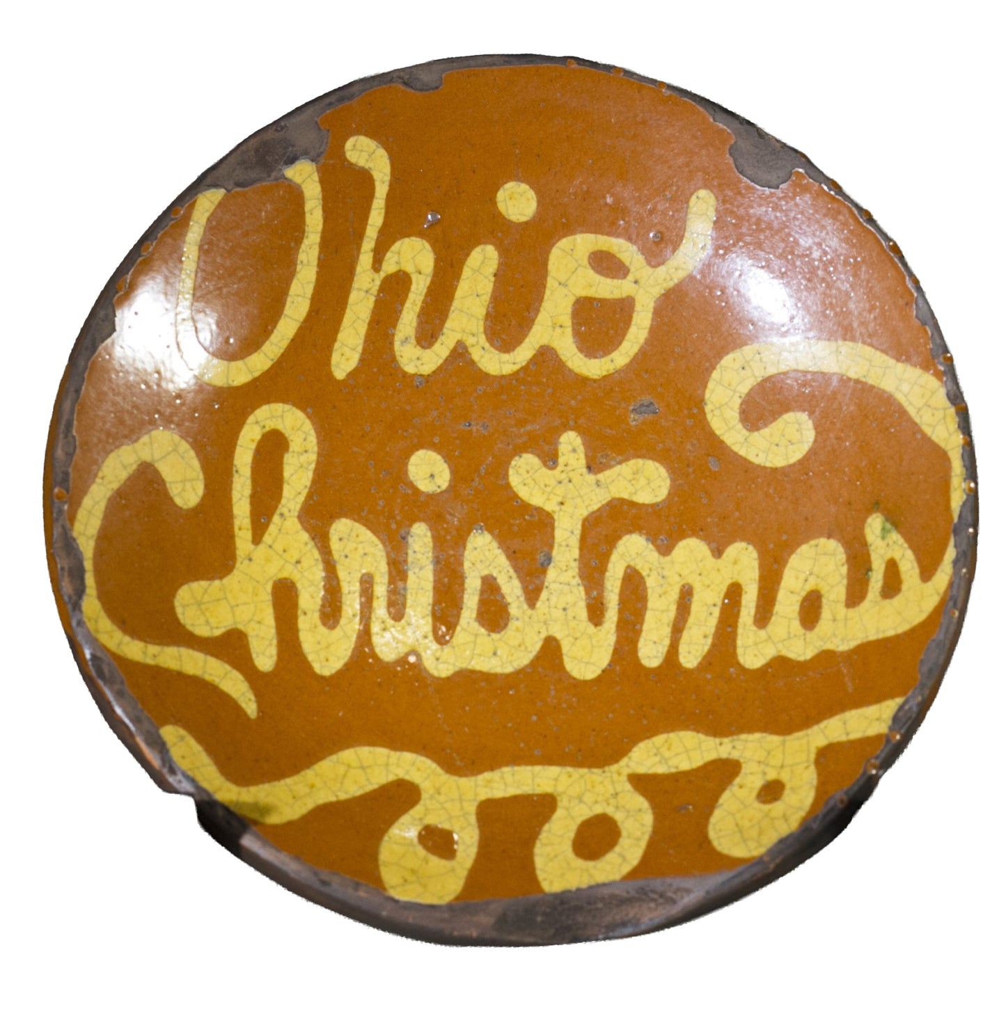 SHOONER AMERICAN REDWARE Holiday Ohio Christmas Plate Signed and Dated Circa 1994