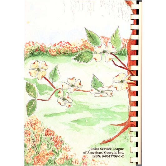 Something Southern cookbook, 1976 6th printing. 398 pages of classic Southern recipes. Hardcover comb‑bound. Back cover image