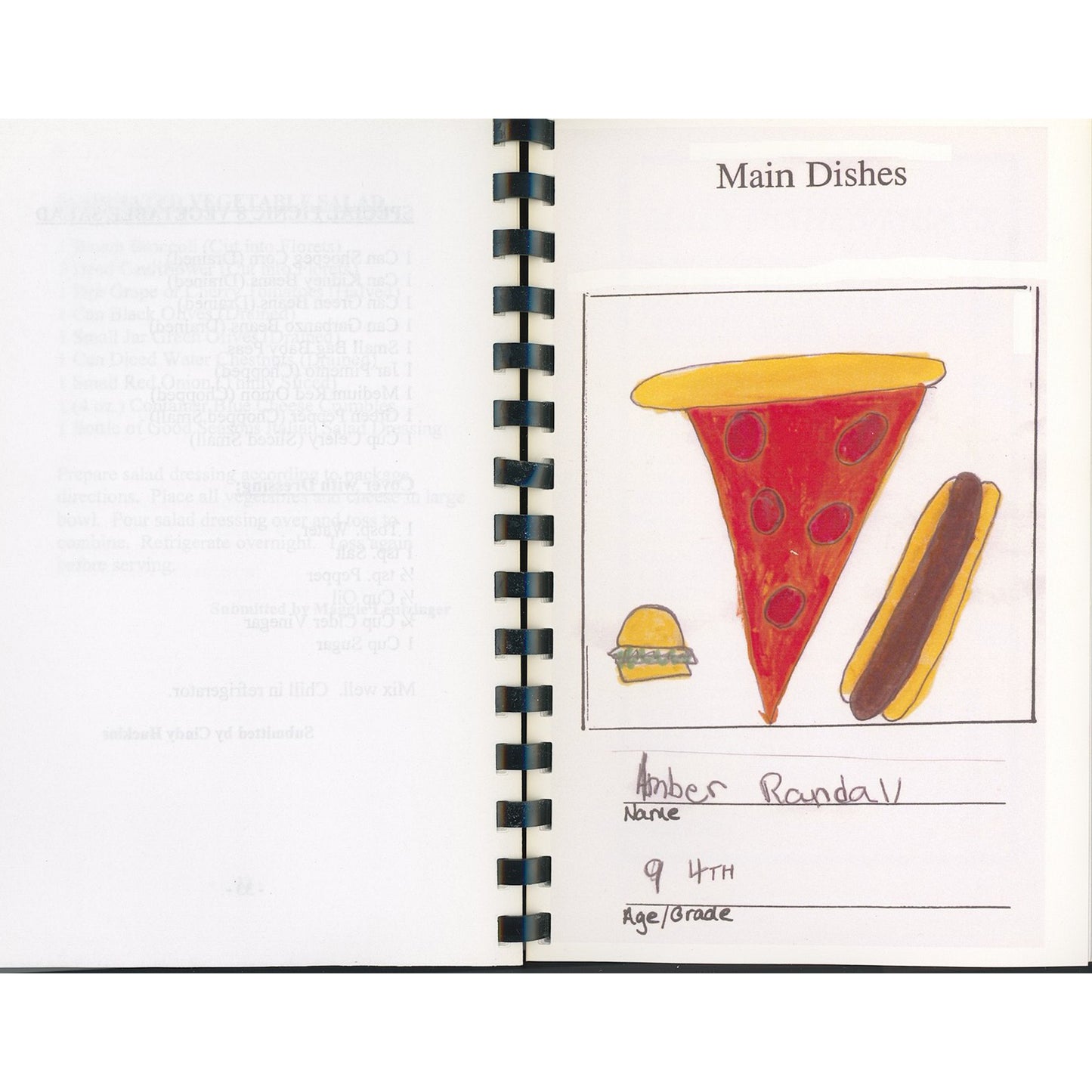 Springdale Bicentennial community cookbook with 275+ recipes, local artwork, and contributor names. 2006 comb‑bound edition. (Child drawing)