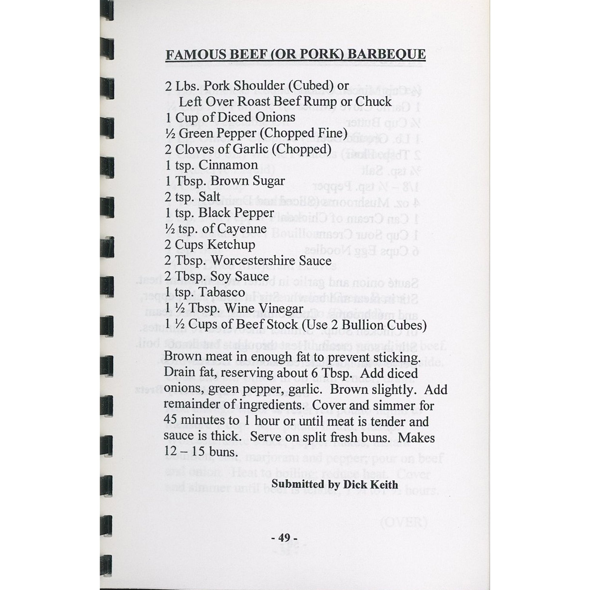 Springdale Bicentennial community cookbook with 275+ recipes, local artwork, and contributor names. 2006 comb‑bound edition (BBQ Recipe)