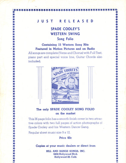 STARS AND STRIPES on Iwo Jima Patriotic Sheet Music by Bob Wills ©1945 SPADE COOLEY 
