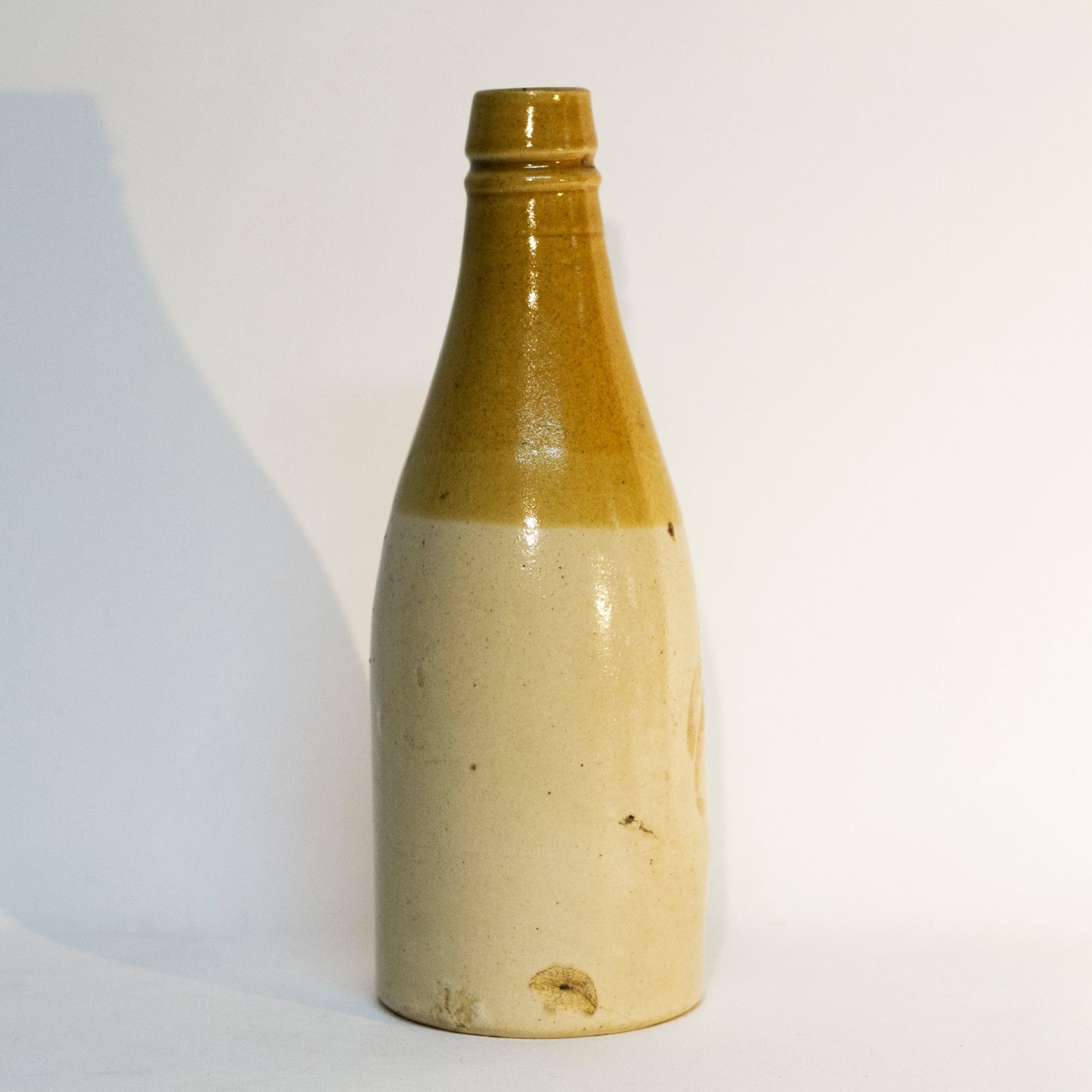 Antique Stoneware Two-Tone GINGER BEER Bottle