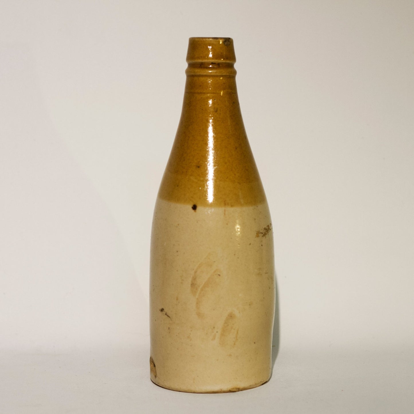 Antique Stoneware Two-Tone GINGER BEER Bottle