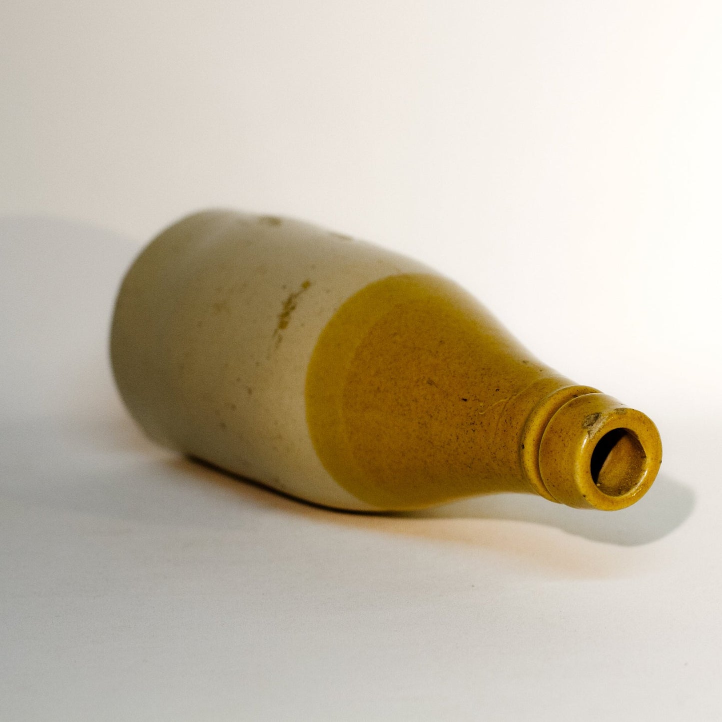 Antique Stoneware Two-Tone GINGER BEER Bottle