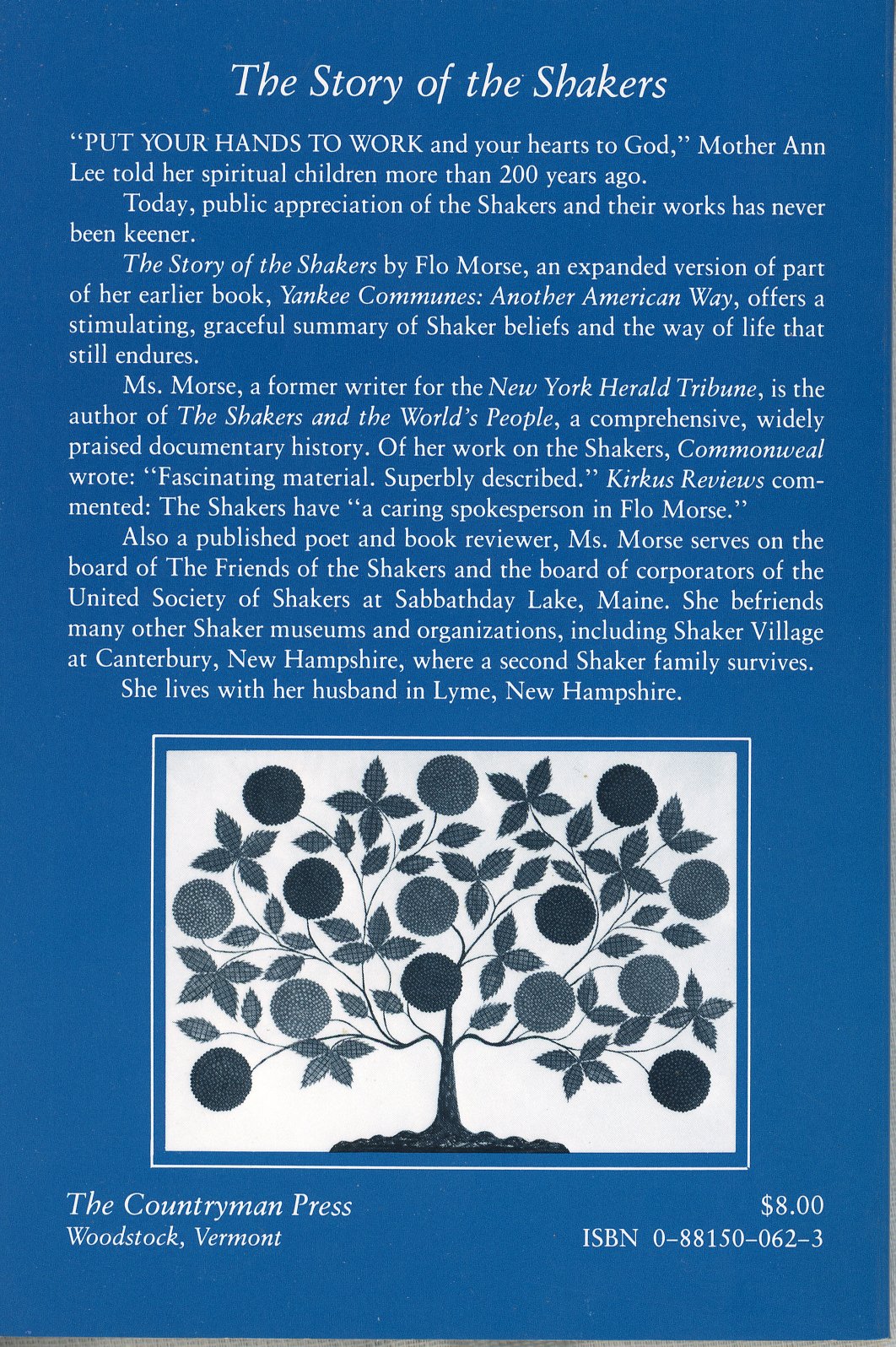 THE STORY OF THE SHAKERS Flo Morse ©1986 BACK COVER