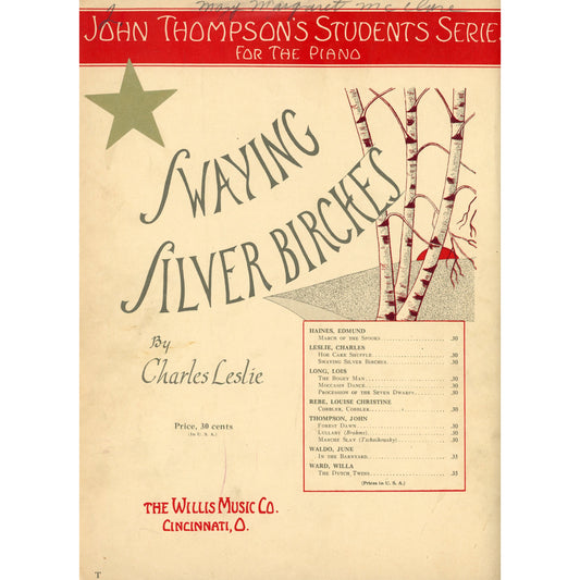 Swaying Birches 1936–1939 John Thompson Student Series Piano Solos (Set of 3) – Willis Music Cincinnati