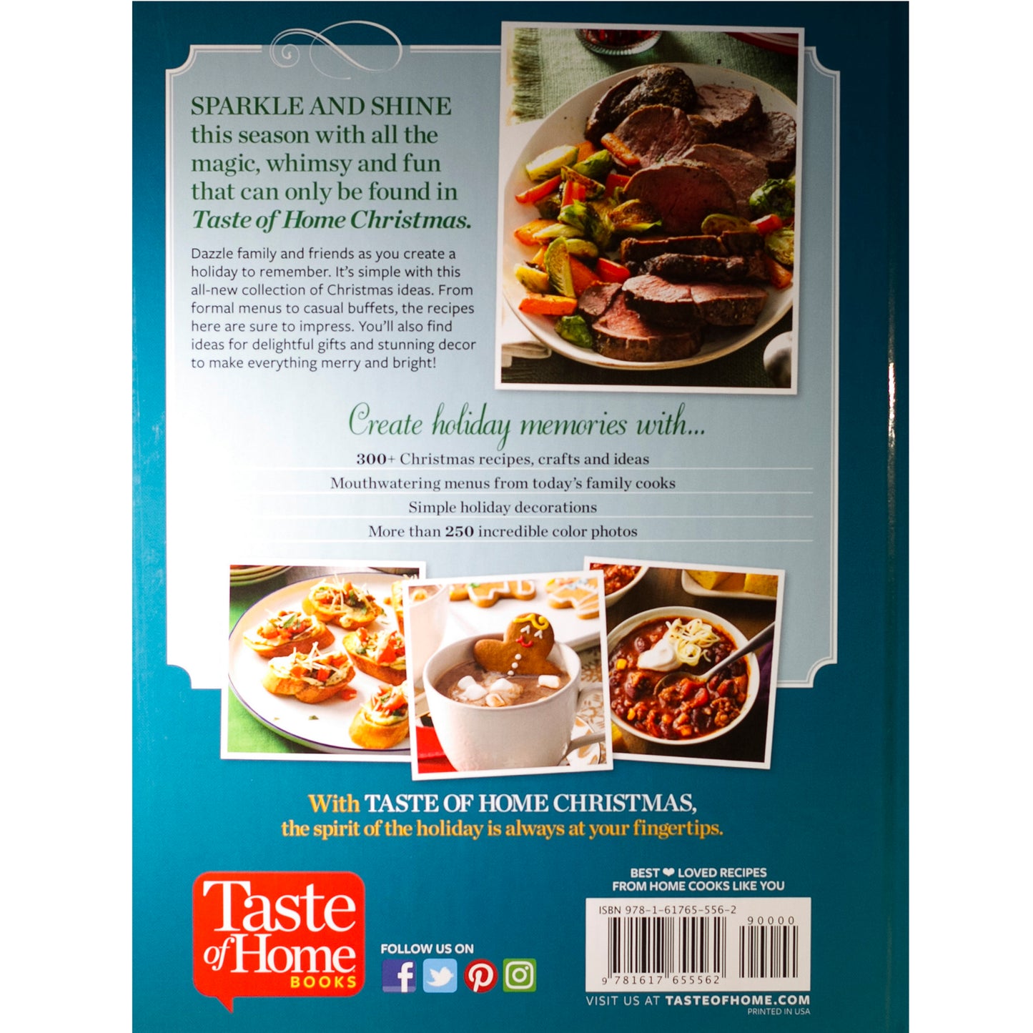 Taste of Home 2016Christmas, and Annual Recipes Like‑new condition, each sold individually. Dated volumes prized by collectors. Back cover