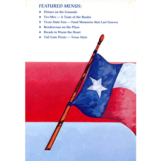 Texas Experience cookbook, 8th printing. VG condition. Hall of Fame winner with Texas menus, photos, and Frank Tolbert’s chili. Back cover image