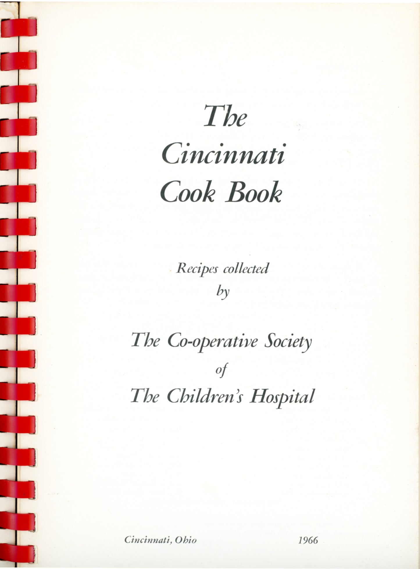 First edition 1966 Cincinnati Cook Book with pioneer recipes, Caroline Williams illustrations, and regional culinary history. Copyright page
