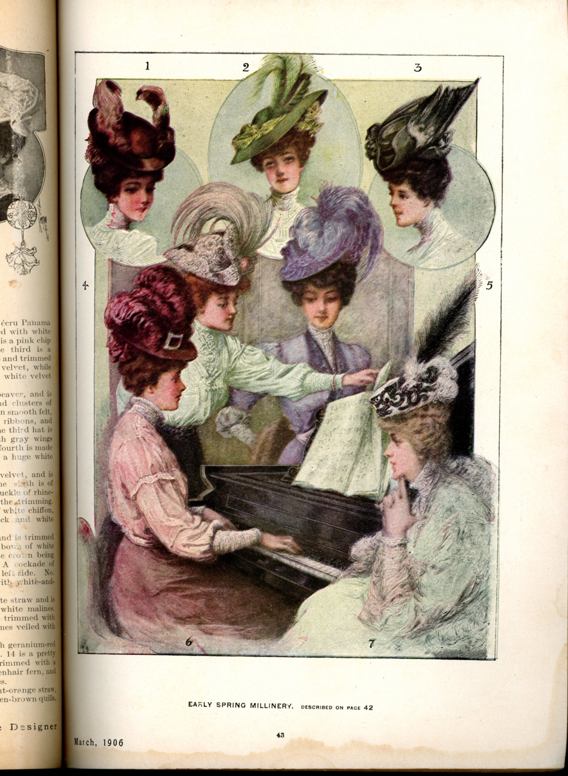 THE DESIGNER Fashion Journal ©March 1906 MILLINERY