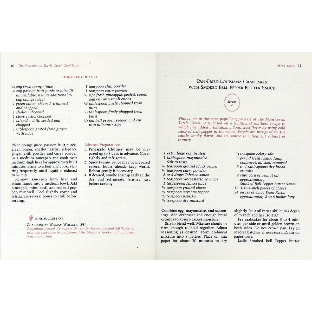 The Mansion on Turtle Creek Cookbook – Signed First Edition 1987 Recipe