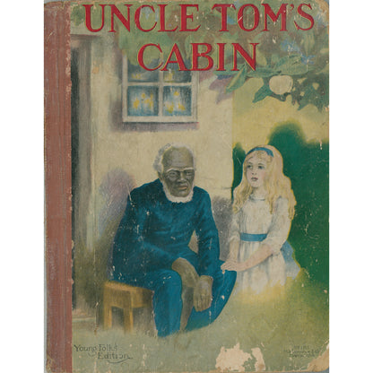 Early Young Folks edition of Uncle Tom's Cabin with 1920 inscription. Chicago M.A. Donohue juvenile adaptation. Cover board
