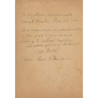 Early Young Folks edition of Uncle Tom's Cabin with 1920 inscription. Chicago M.A. Donohue juvenile adaptation. 1920 Inscription