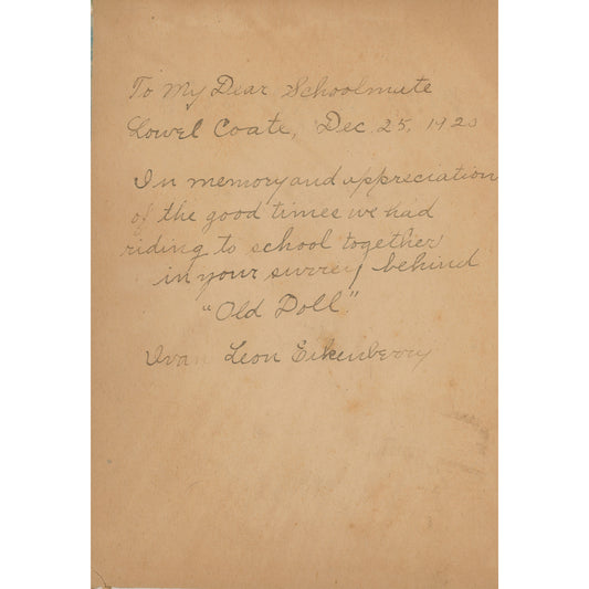 Early Young Folks edition of Uncle Tom's Cabin with 1920 inscription. Chicago M.A. Donohue juvenile adaptation. 1920 Inscription