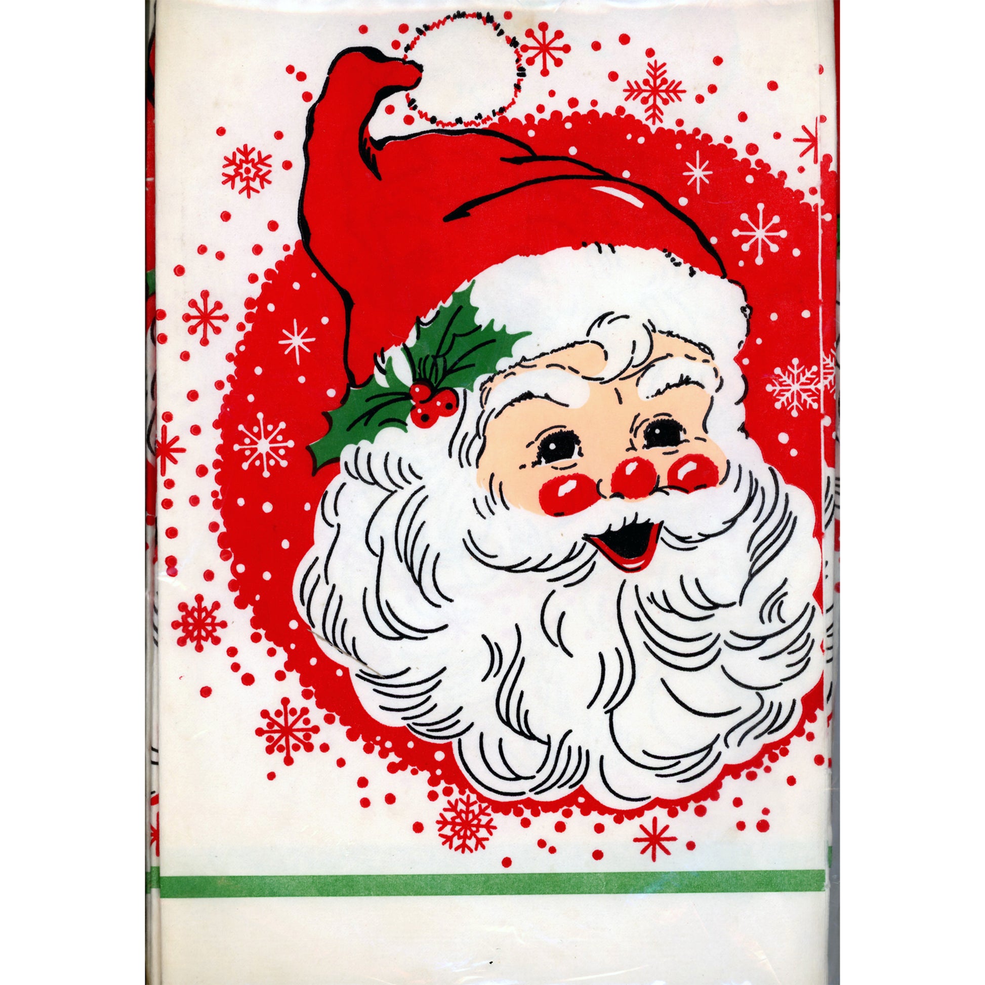 Vintage CHRISTMAS SANTA CLAUS Paper Table Cover by C.A. Reed 52" x 96"