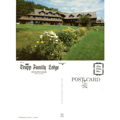 Trapp Family Lodge Stowe Vermont Lodge & Garden View | Forward & Crocker Scenic Chrome Era Postcards Front and Back View