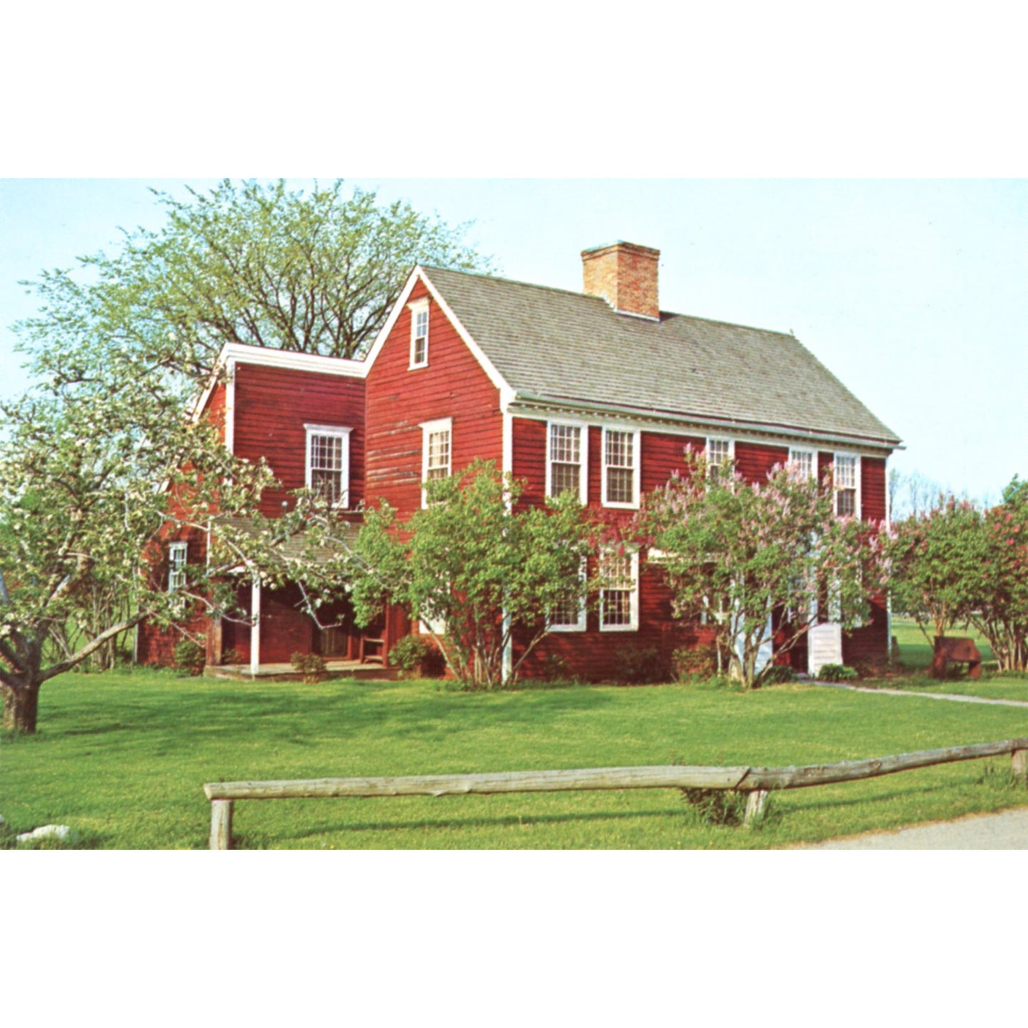 Shelburne Museum Series - Lilacs at Dutton House | Forward's Color Chrome Era Postcards