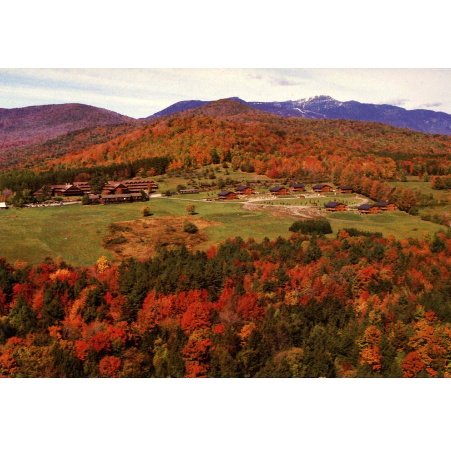 Trapp Family Lodge Stowe Vermont | Aerial Fall Foliage View | Forward & Crocker Scenic Chrome Era Postcards