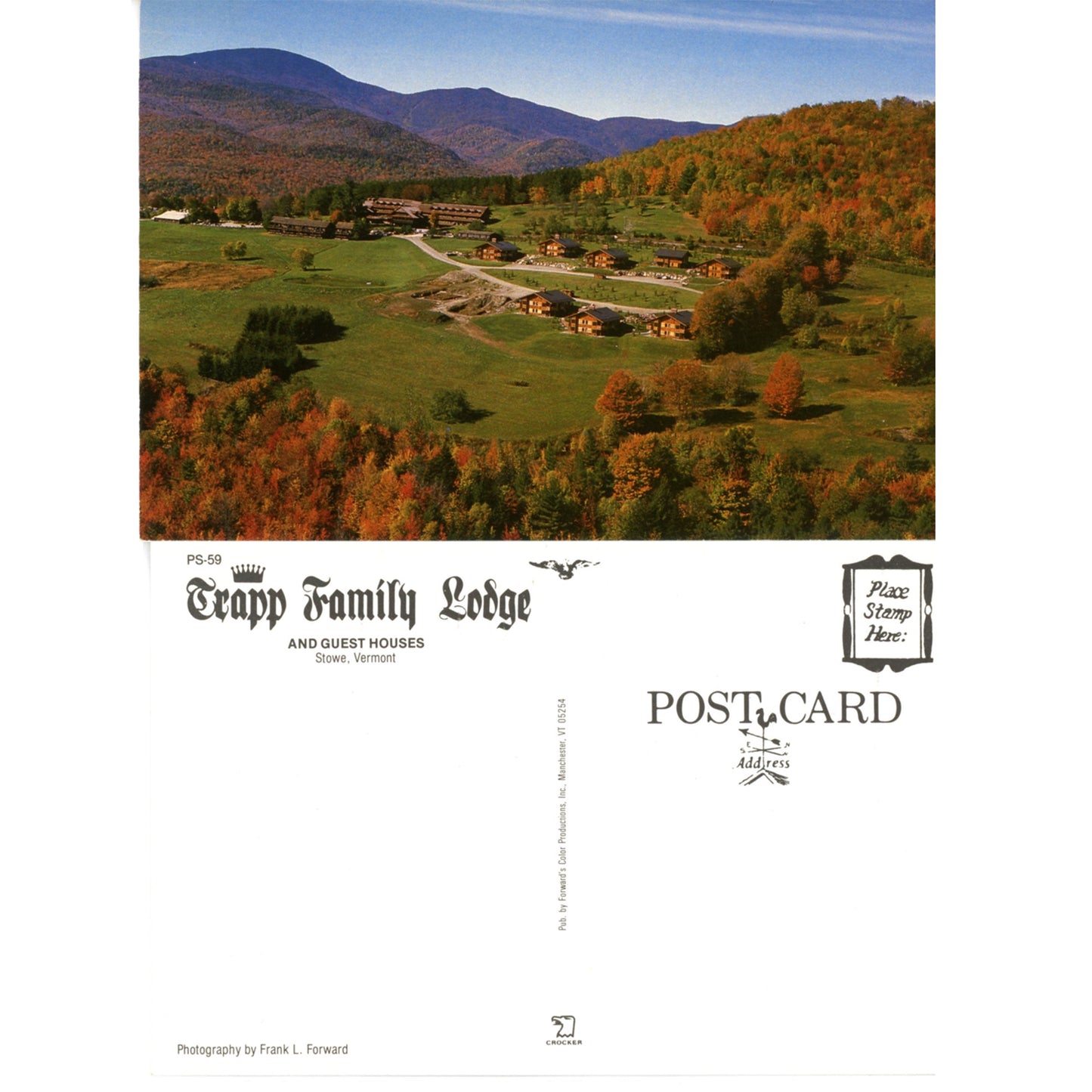 Trapp Family Lodge Stowe Vermont | Forward & Crocker Scenic Chrome Era Postcards