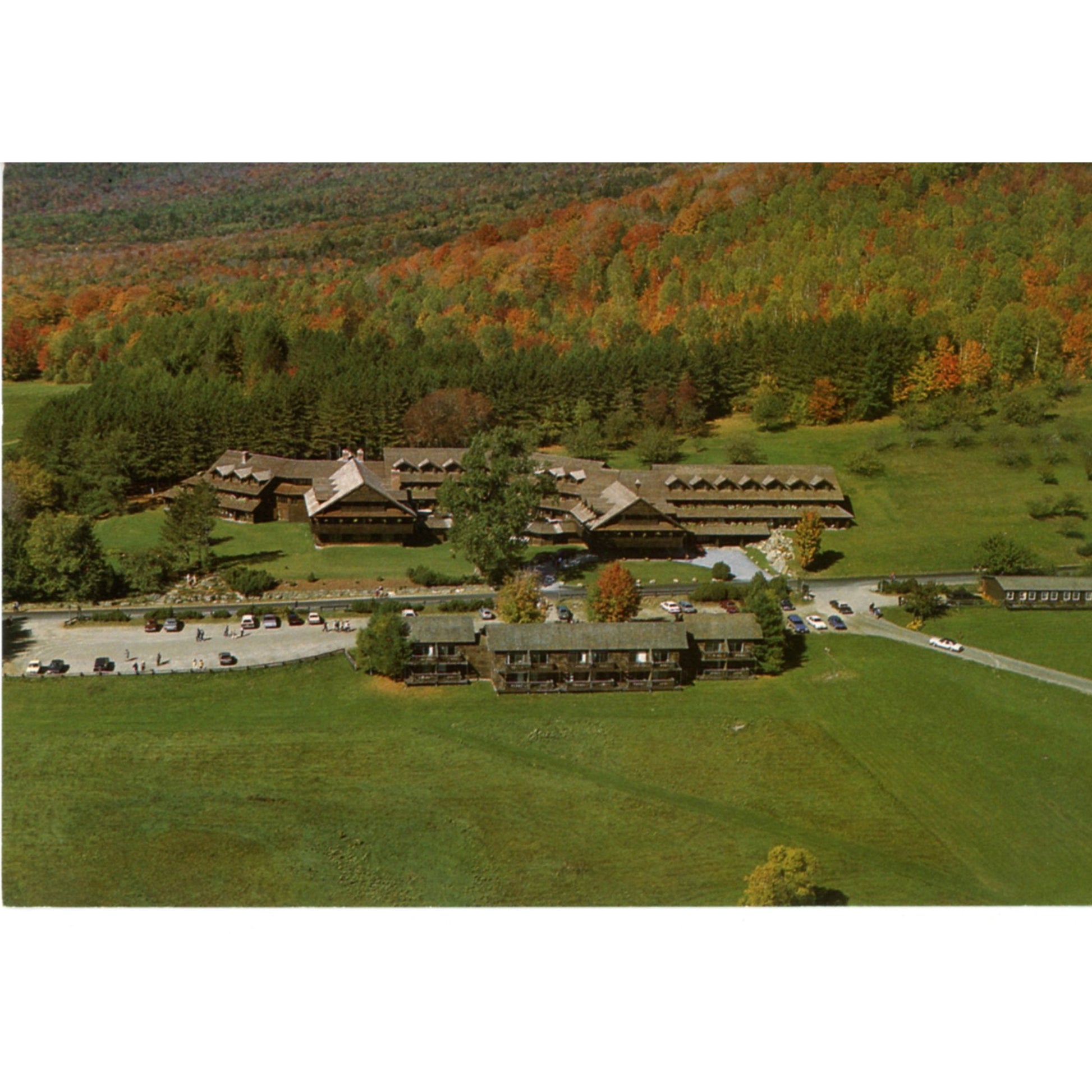 Trapp Family Lodge Stowe Vermont | Wide Aerial Lodge View | Forward & Crocker Scenic Chrome Era Postcards