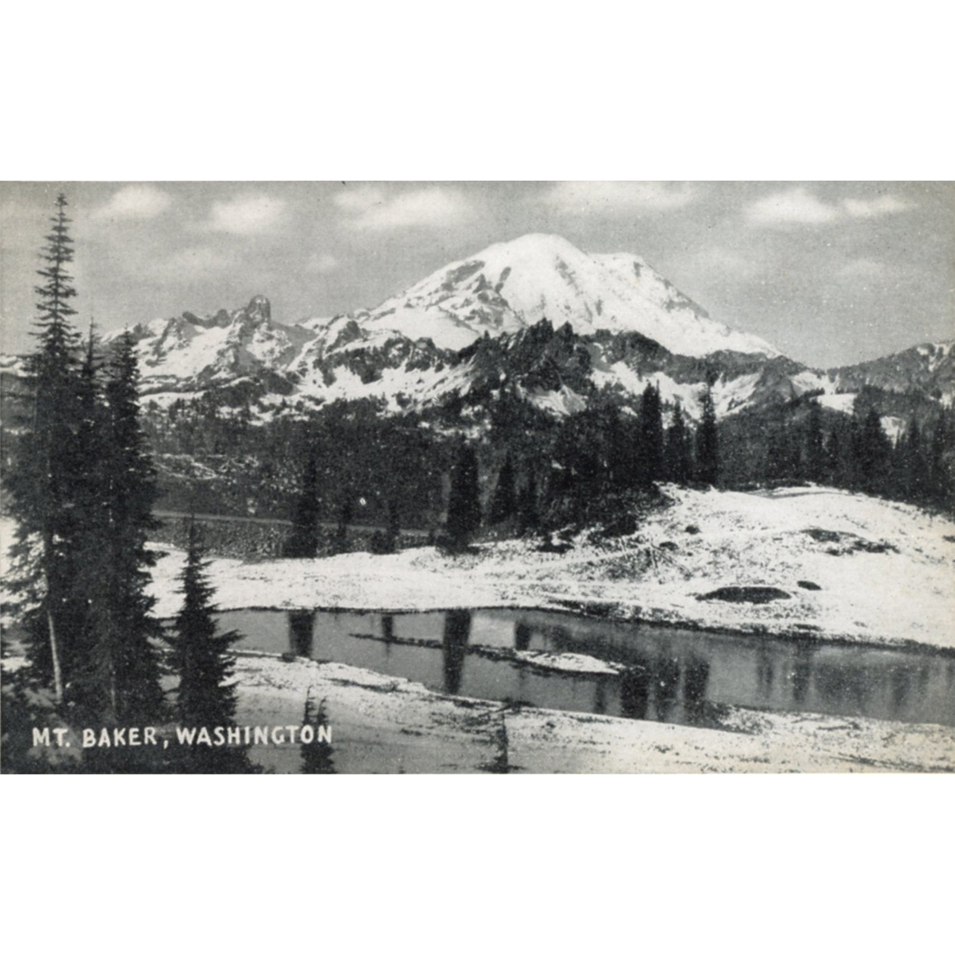 Mt Baker Washington Linen Era Postcard Graycraft Natural Finish Rothermel Scenic View
