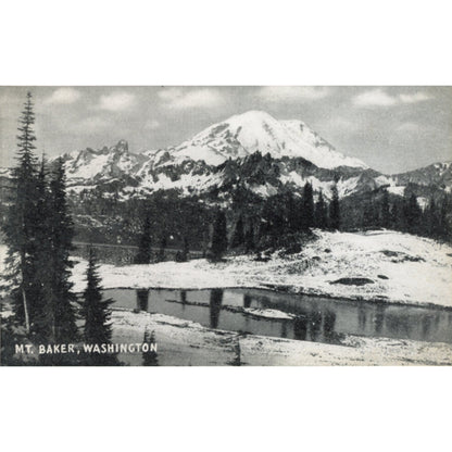 Mt Baker Washington Linen Era Postcard Graycraft Natural Finish Rothermel Scenic View