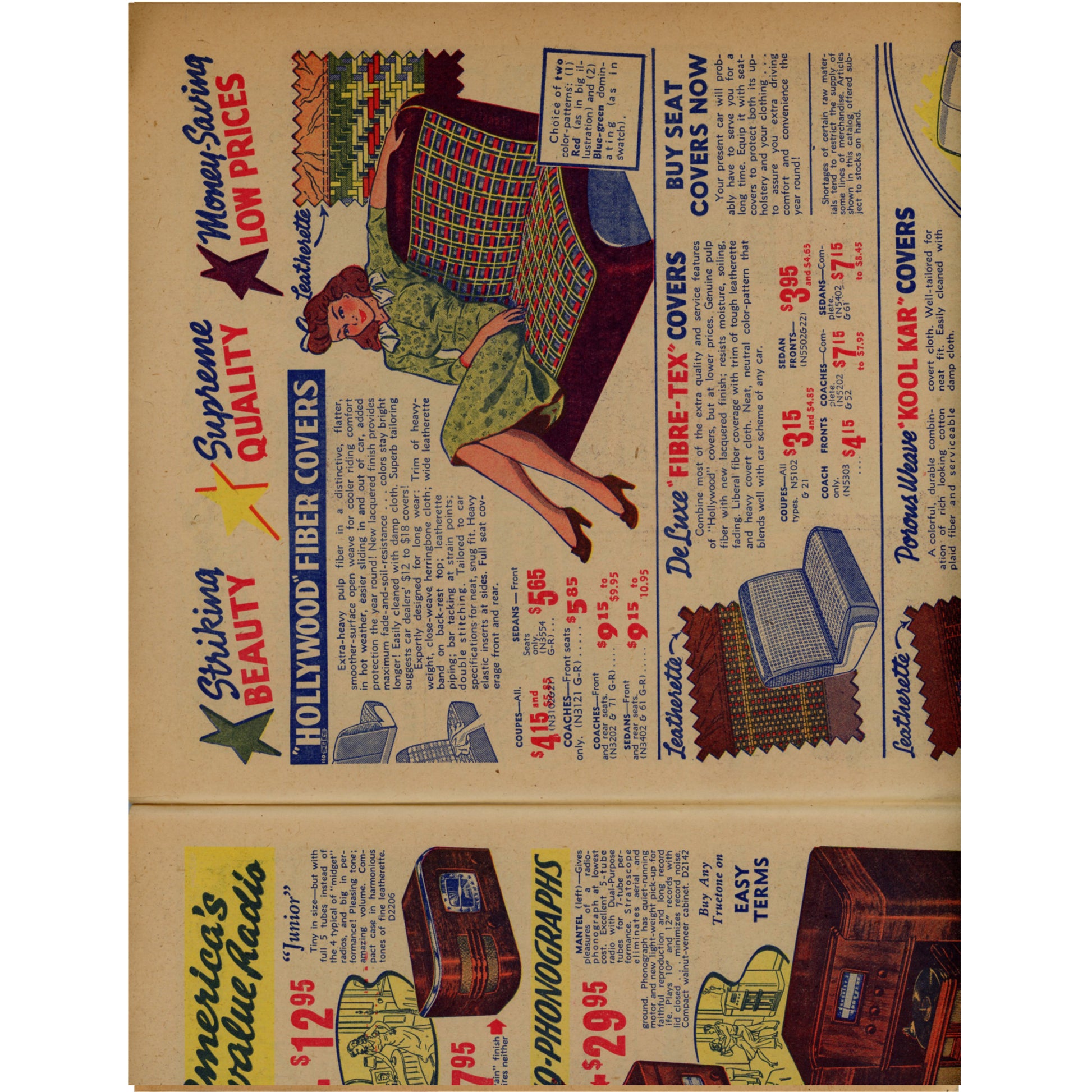 1942 Western Auto Color Circular — Truetone Radios &amp; Wartime Consumer Goods