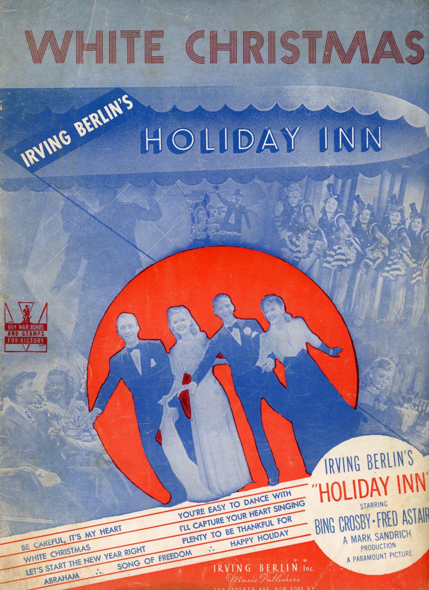 Irving Berlin's WHITE CHRISTMAS Holiday Inn Vintage Sheet Music ©1942