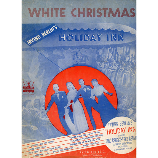Irving Berlin's BLANCA NAVIDAD Holiday Inn Partitura Vintage ©1942
