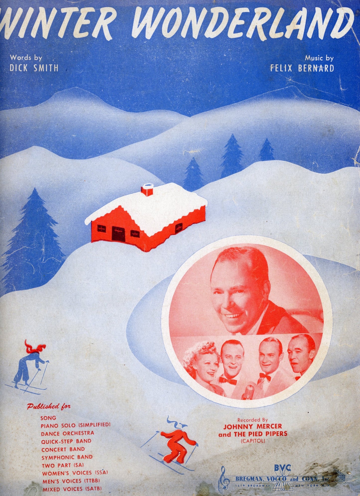 WINTER WONDERLAND Vintage Sheet Music by DIck Smith and Felix Bernard ©1934