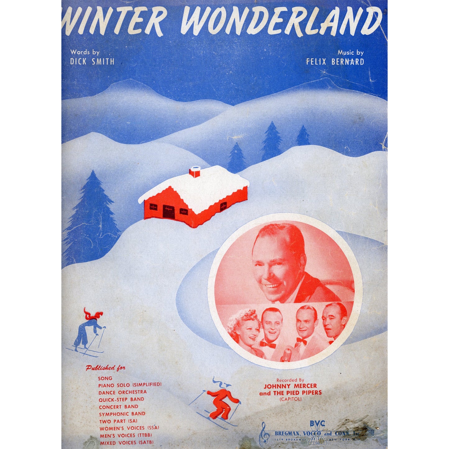WINTER WONDERLAND Vintage Sheet Music by DIck Smith and Felix Bernard ©1934