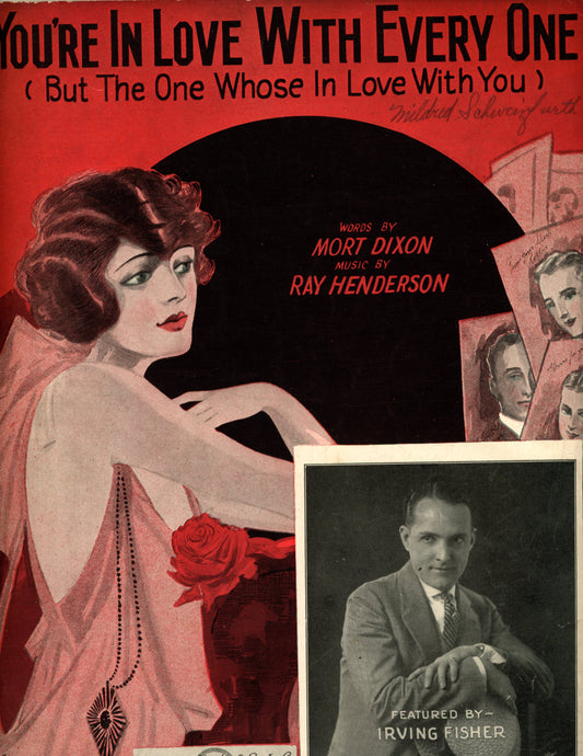 1923 “You’re In Love With Every One” – Flapper Cover Sheet Music | Henderson & Dixon Cover with Flapper