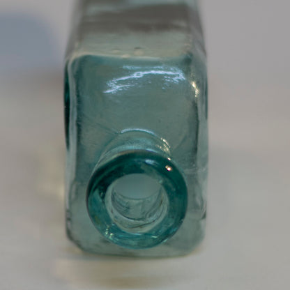 Early HALL'S BALSAM FOR THE LUNGS Aqua Glass Bottle Circa 1860 - 1870