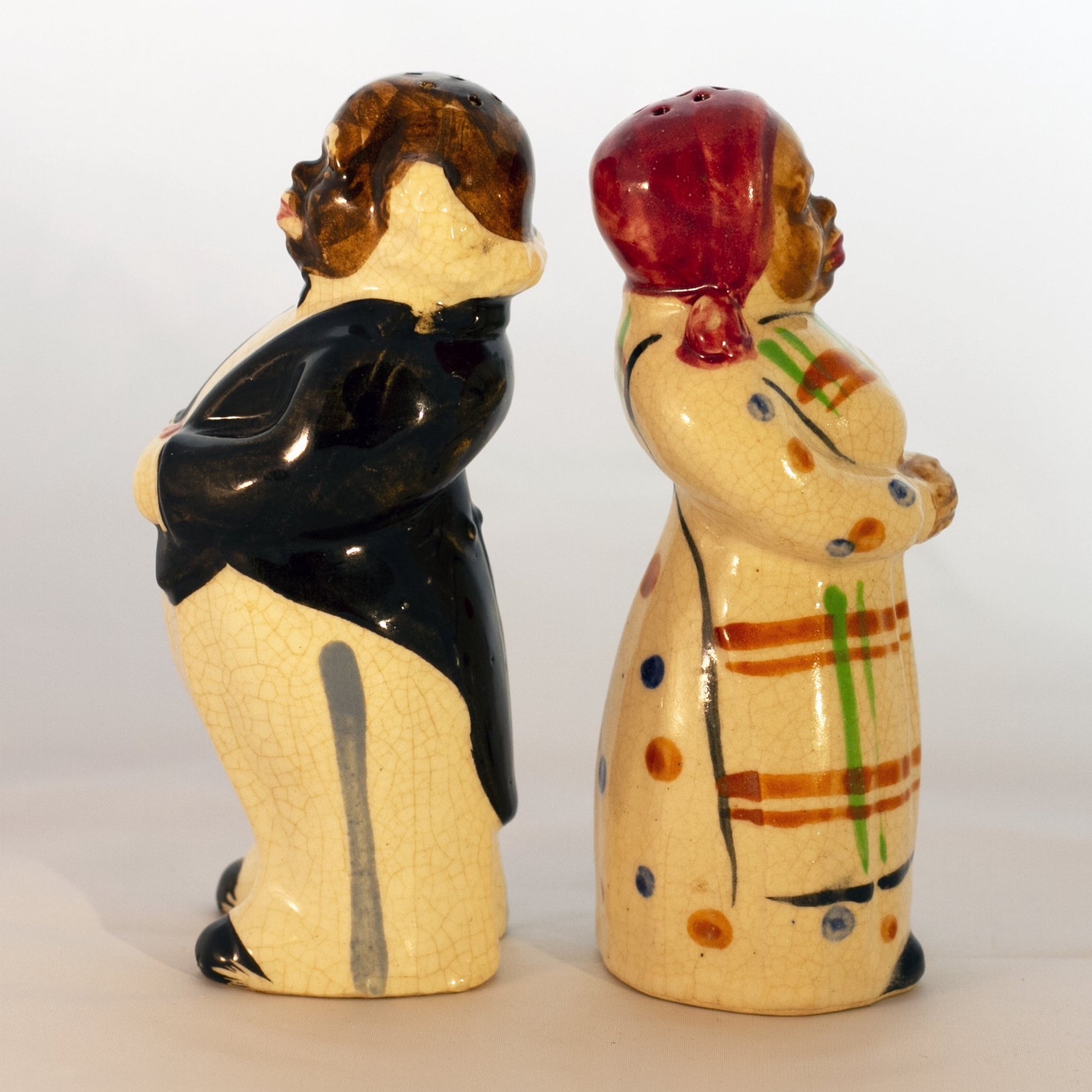 Black Americana CERAMIC SALT & PEPPER SET Marked JAPAN Circa Late 1930s - 1941